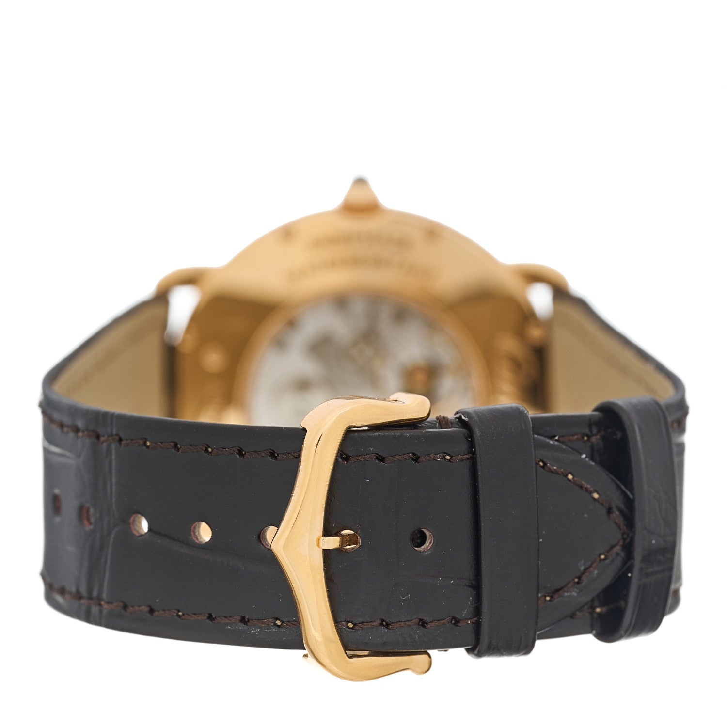 Cartier 18K Pink Gold Alligator 36mm Ronde Louis Manual Winding Watch Brown 3 of 4