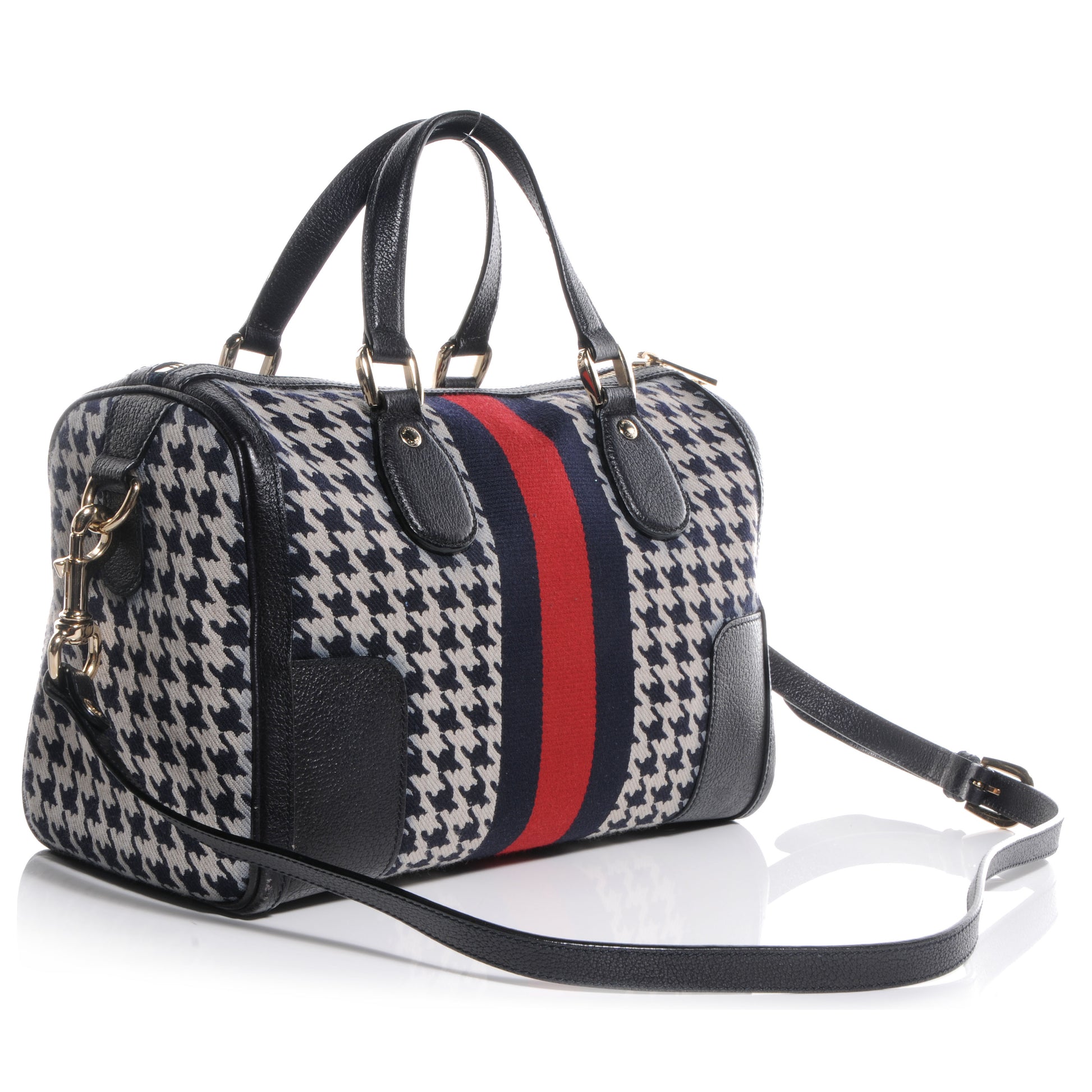 Gucci Fabric Pied De Poule Medium Seventies Web Boston Navy 3 of 7
