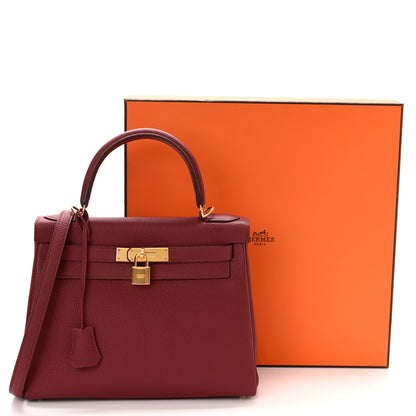 Hermes Togo Kelly Retourne 28 Rubis 16 of 16