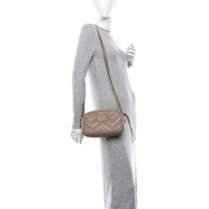 Gucci Calfskin Matelasse Small GG Marmont Chain Shoulder Bag Porcelain Rose 2 of 10