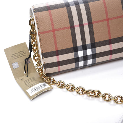 Burberry Vintage Check Henley Wallet On Chain Chalk White 8 of 9