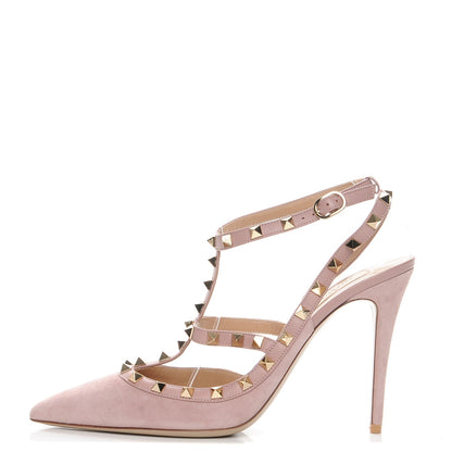 Valentino Garavani Suede Rockstud Ankle Strap 100mm Pumps 42 Loto 1 of 8