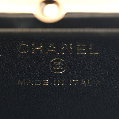 Chanel Lambskin Quilted Pearl CC Vanity Case Black 6 of 10