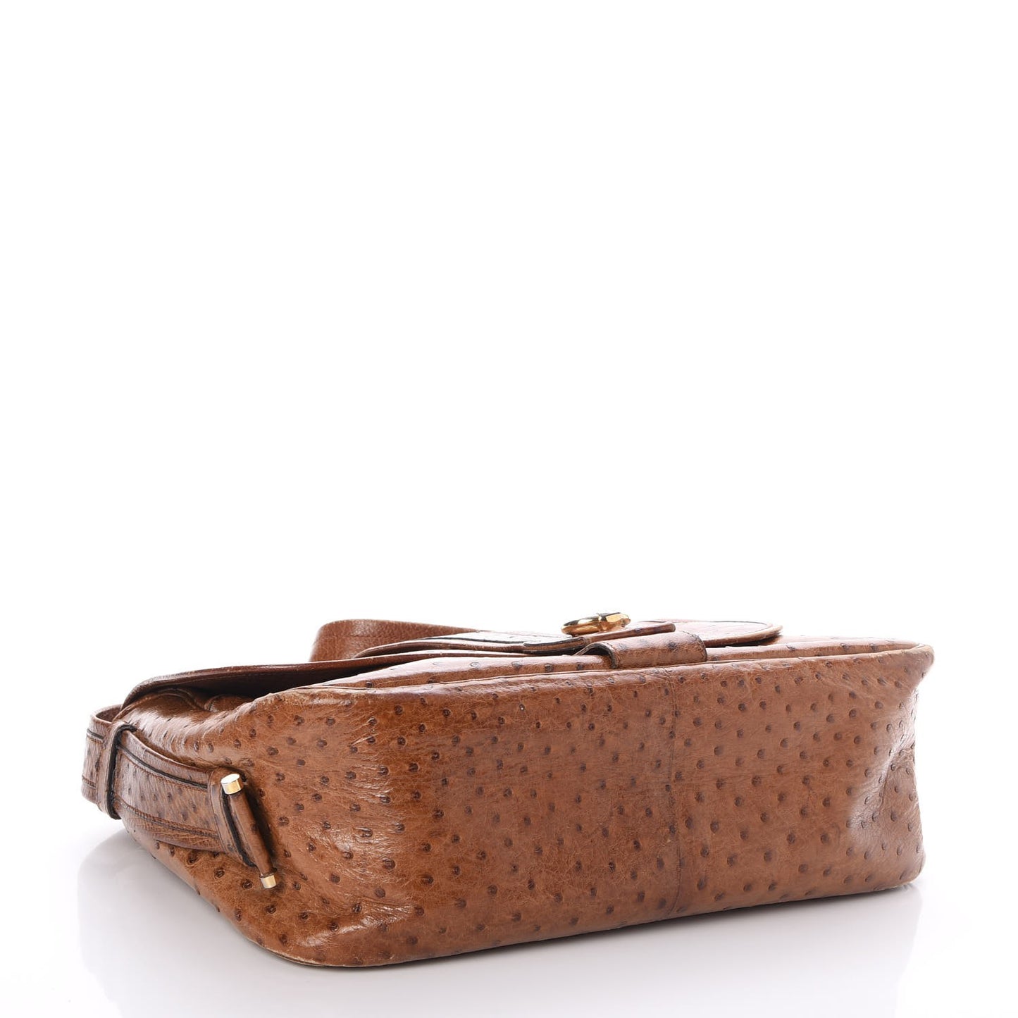 Ostrich Noumea Flap Bag Gold