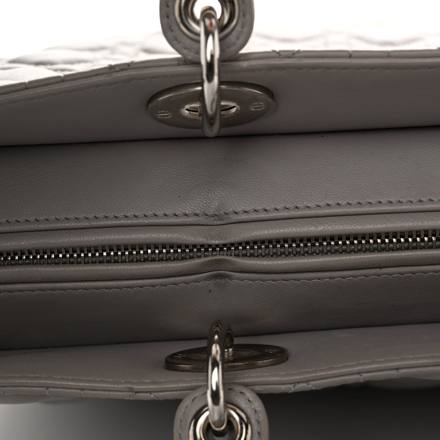 Christian Dior Lambskin Cannage XL Lady Dior Light Grey 11 of 11