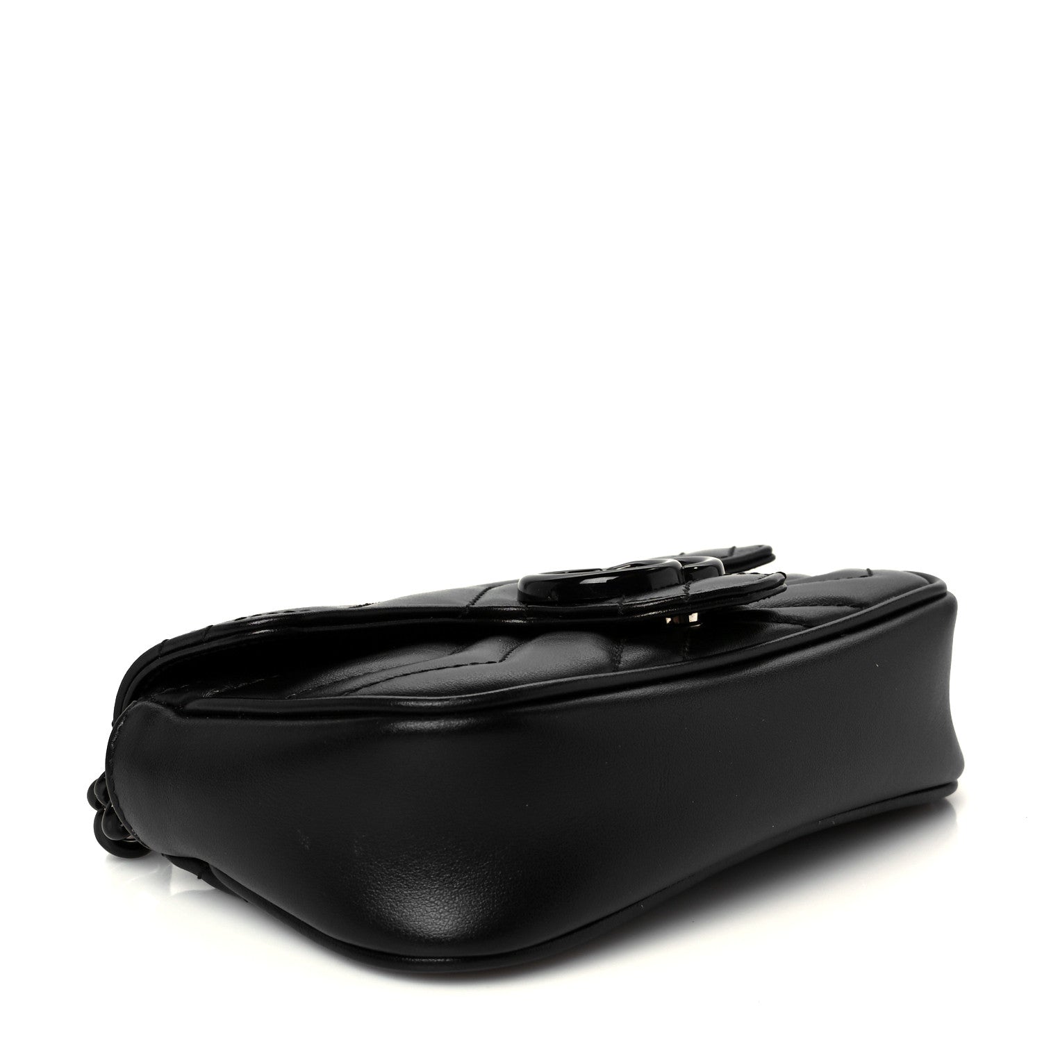 Gucci Calfskin Matelasse Monochrome GG Marmont Chain Belt Bag Black 4 of 10
