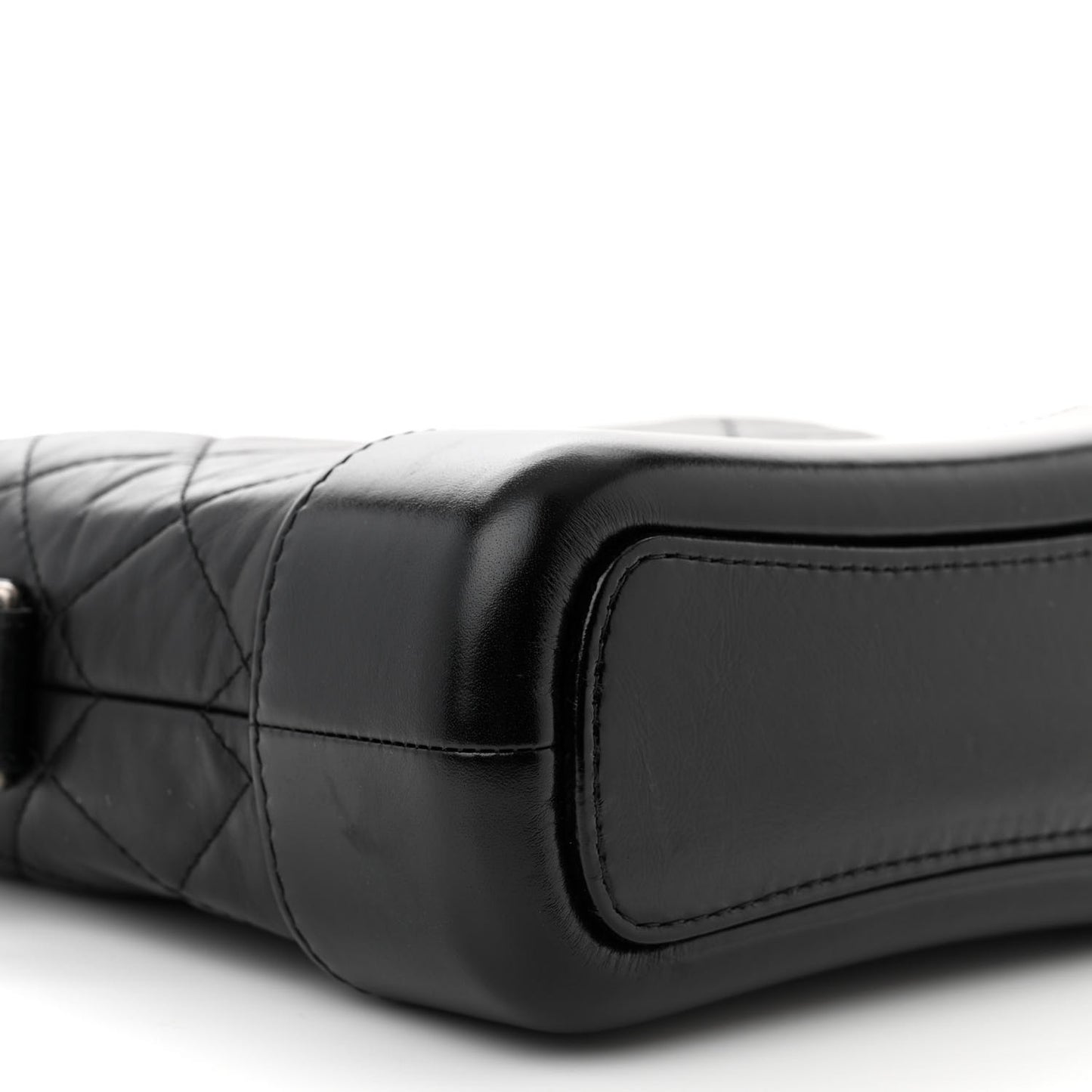 Aged Calfskin Quilted Small Gabrielle Hobo Black