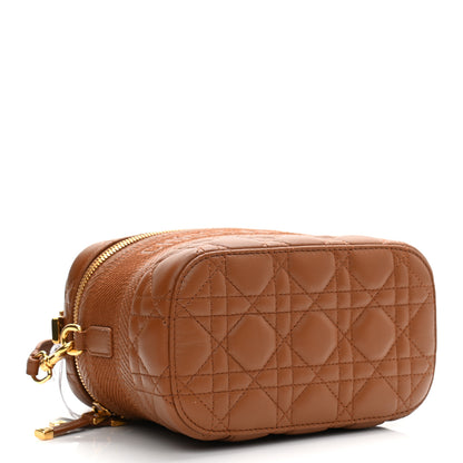 Christian Dior Lambskin Cannage Small Diortravel Vanity Case Cognac 4 of 9