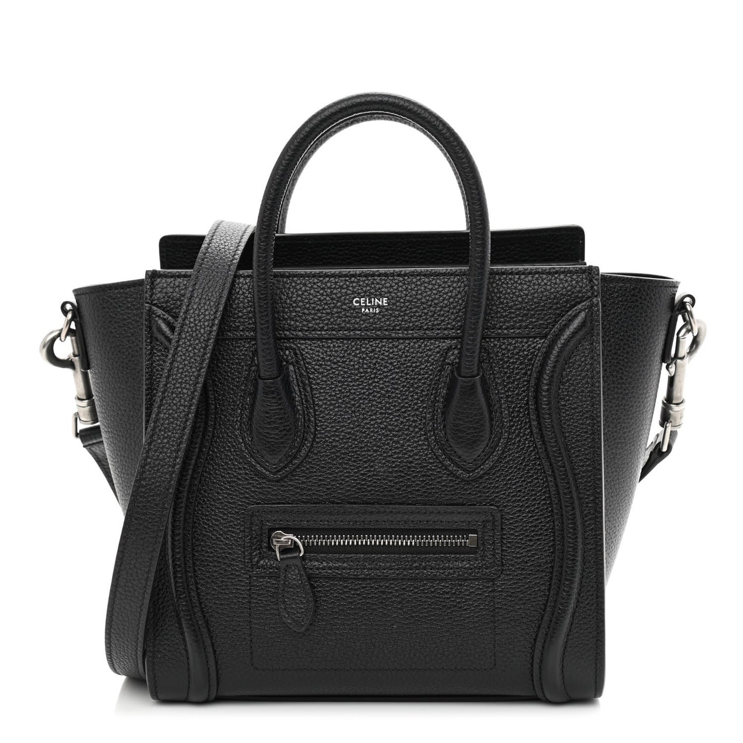 Drummed Calfskin Nano Luggage Black