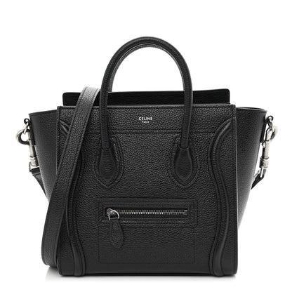 Celine Drummed Calfskin Nano Luggage Black 1 of 11