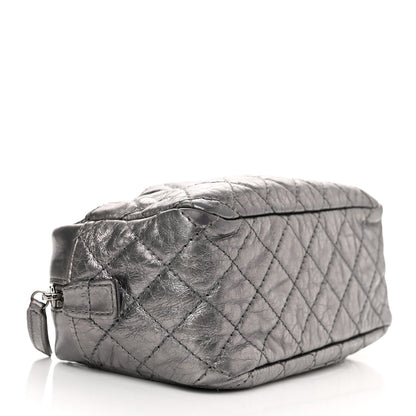 Chanel Metallic Aged Calfskin Quilted Small Reissue Camera Case Dark Silver 4 of 14