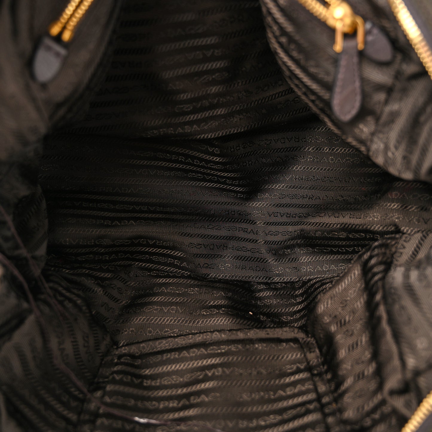 Tessuto Nylon Chevron Catena Bag Ebano
