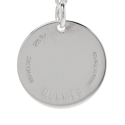 Hermes Sterling Silver 18K Rose Gold PM Ex-Libris Pendant Necklace 4 of 6