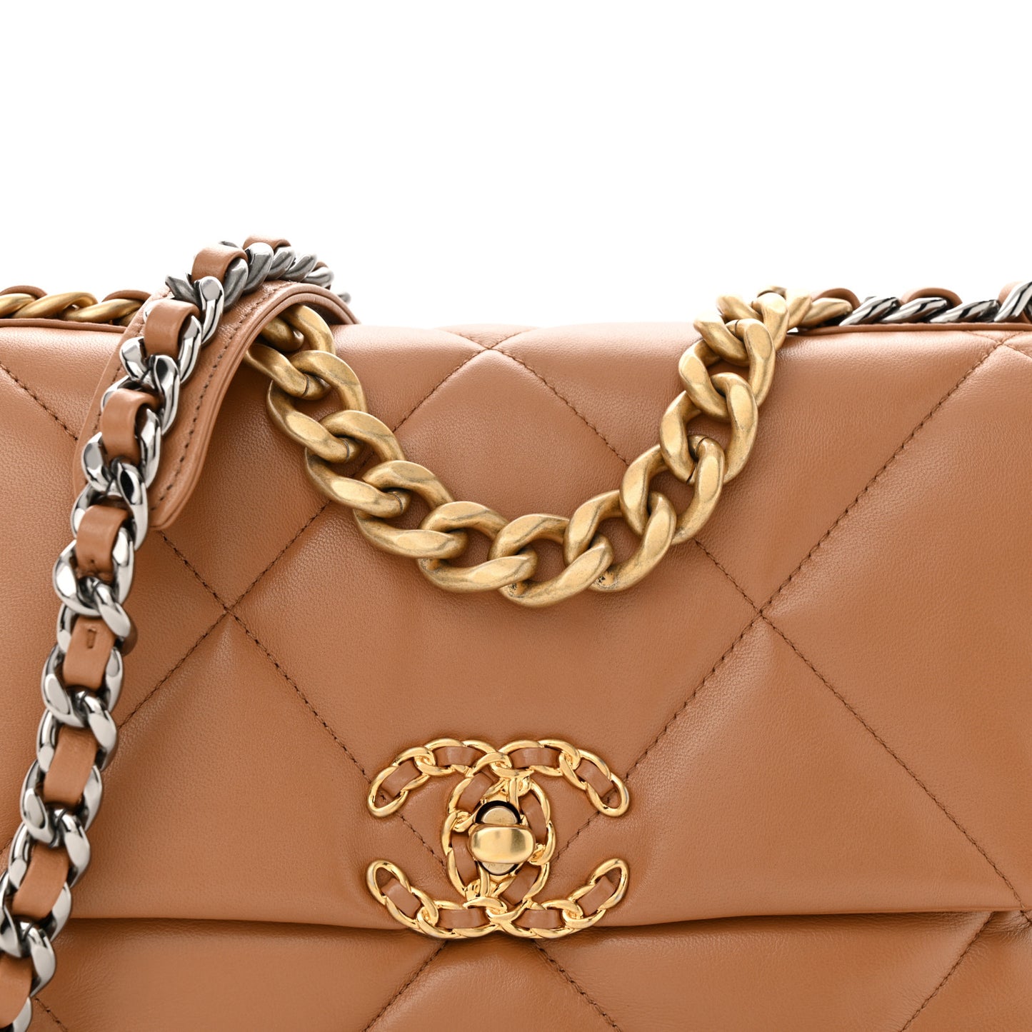 Lambskin Quilted Medium Chanel 19 Flap Brown