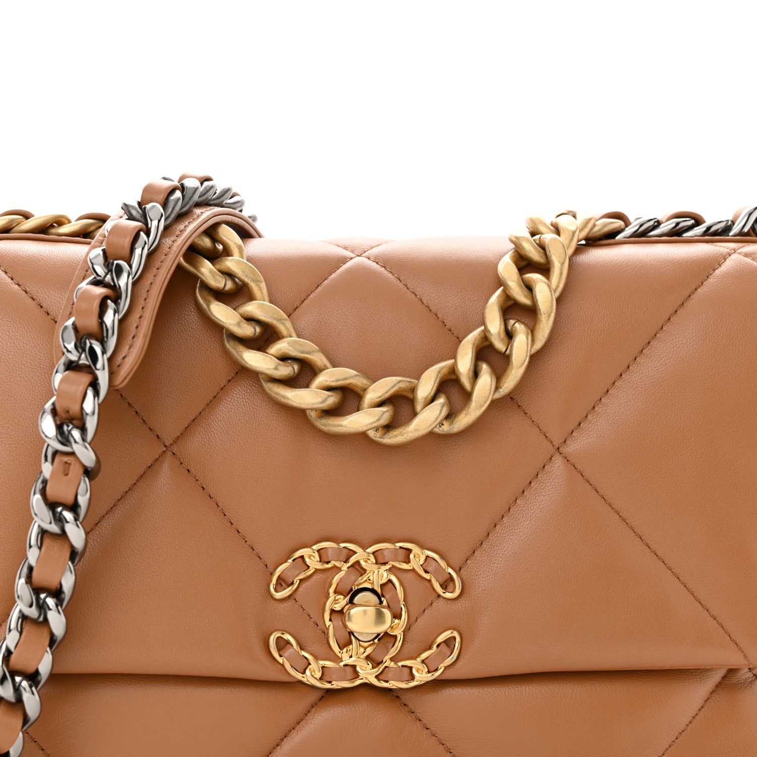 Chanel Lambskin Quilted Medium Chanel 19 Flap Brown 8 of 10