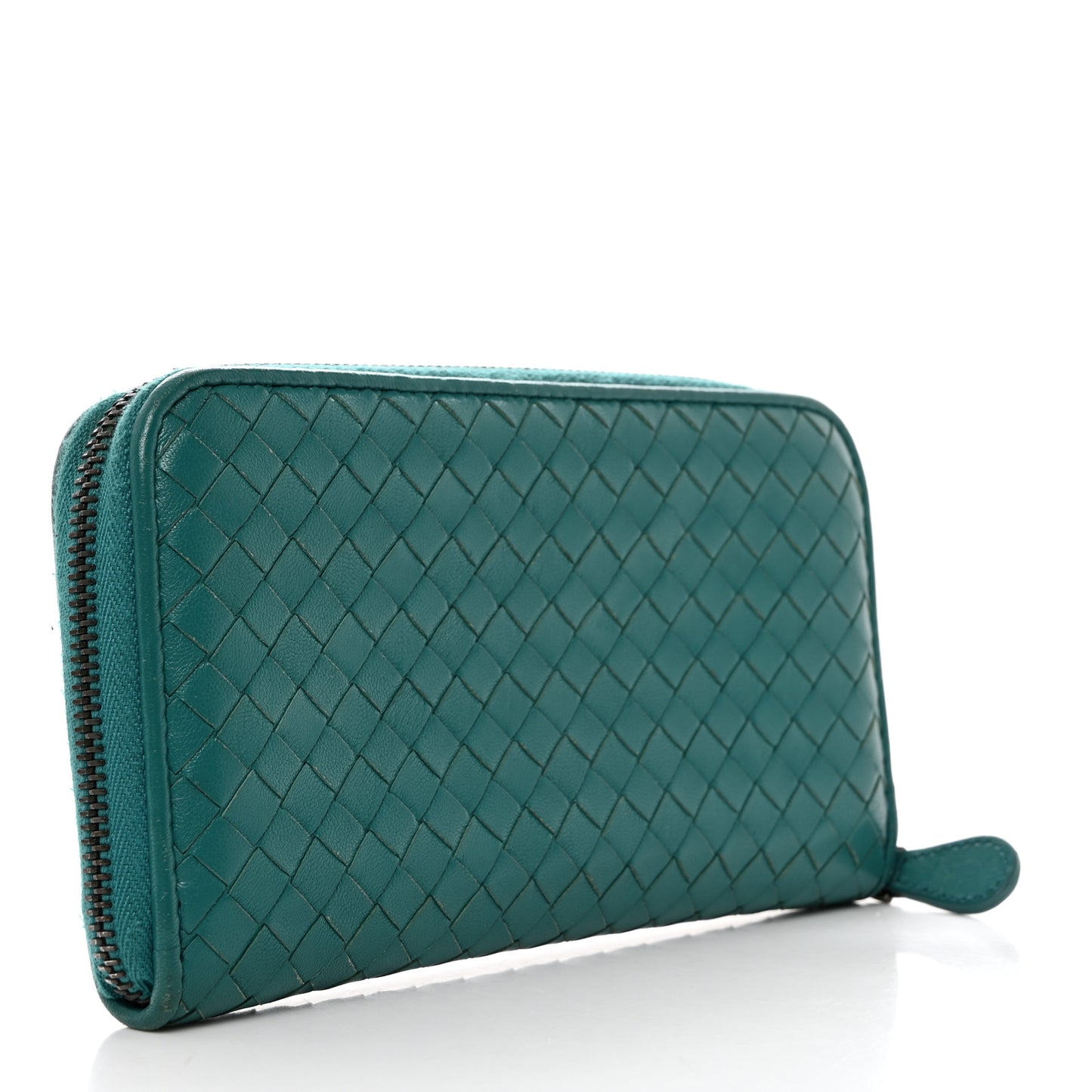 Nappa Intrecciato Zip Around Wallet Mallard