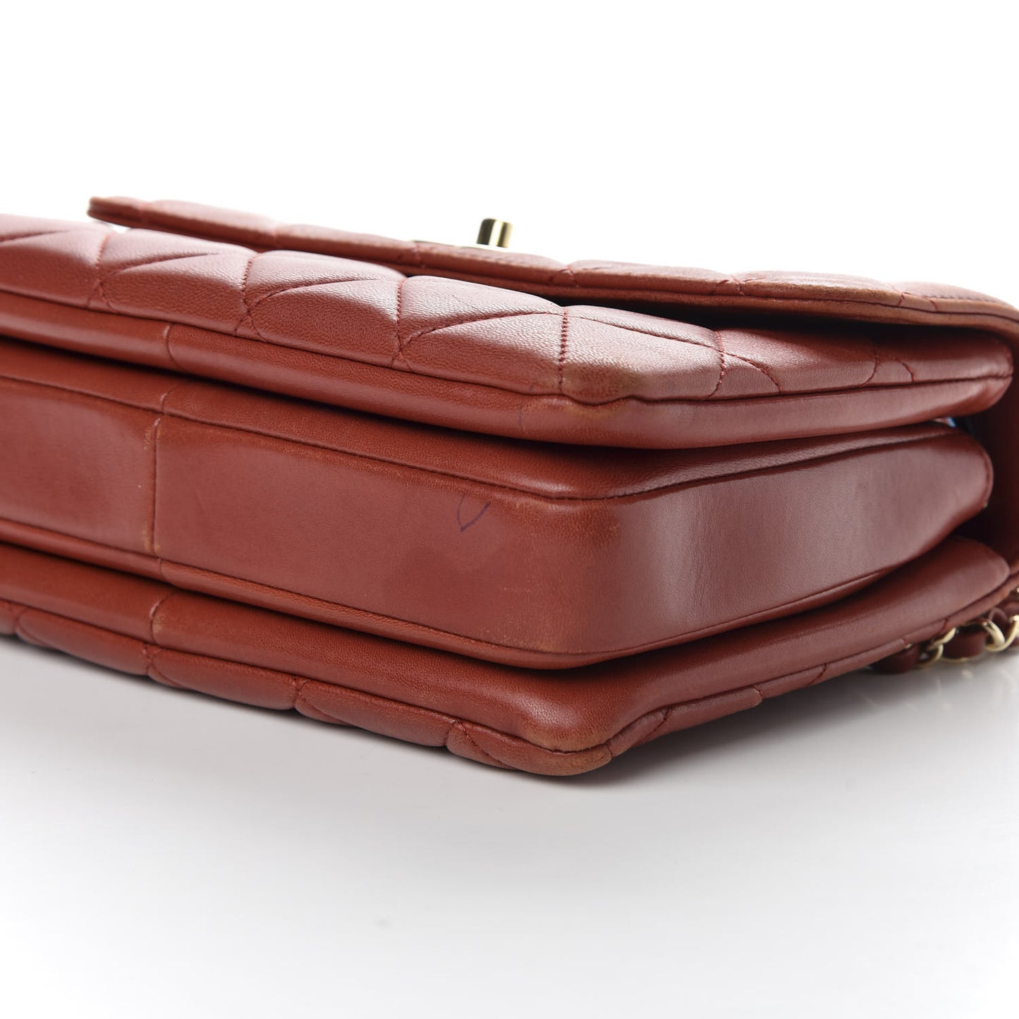 Lambskin Quilted Small Trendy CC Flap Dual Handle Bag Red