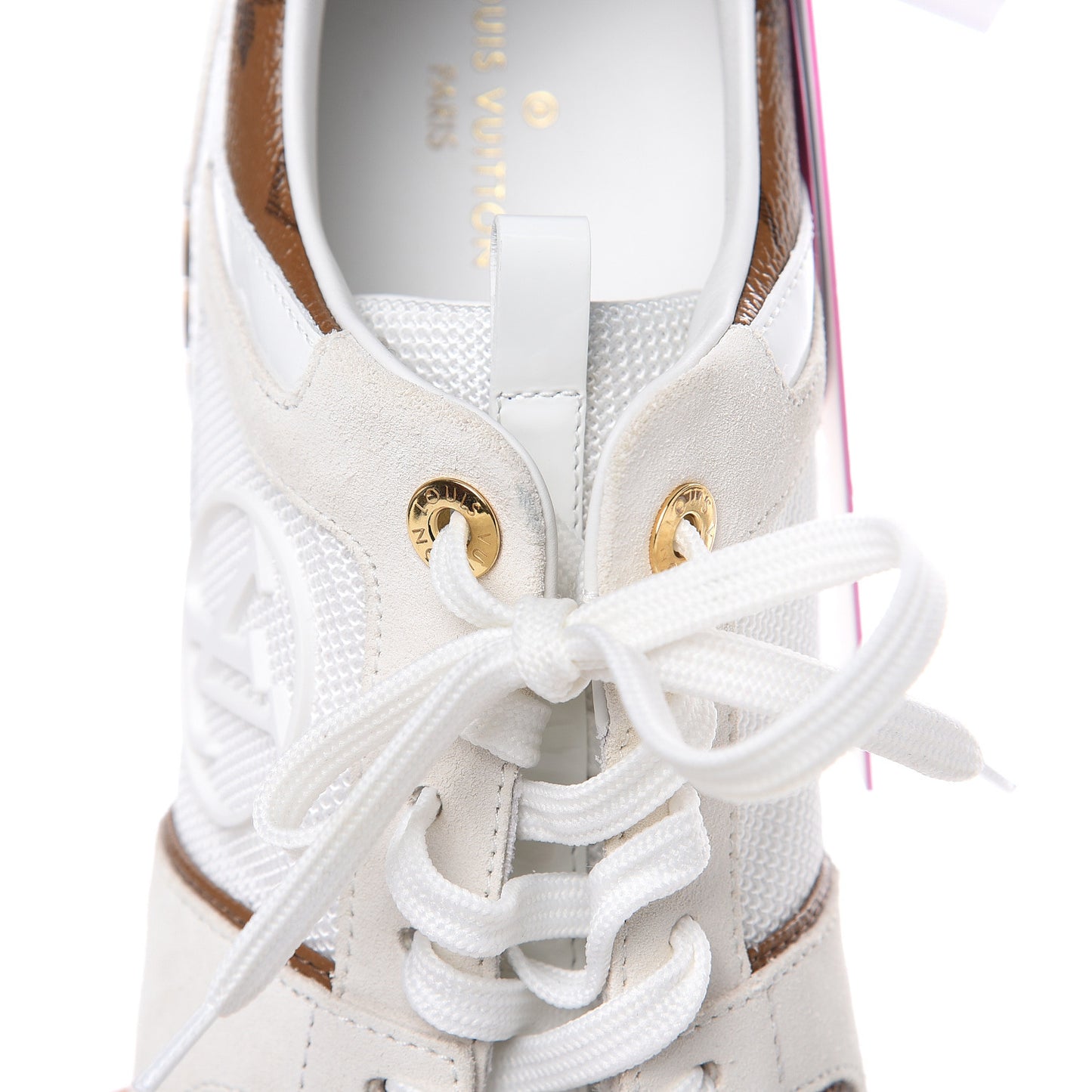 Suede Reverse Monogram Run Away Sneakers 40 White