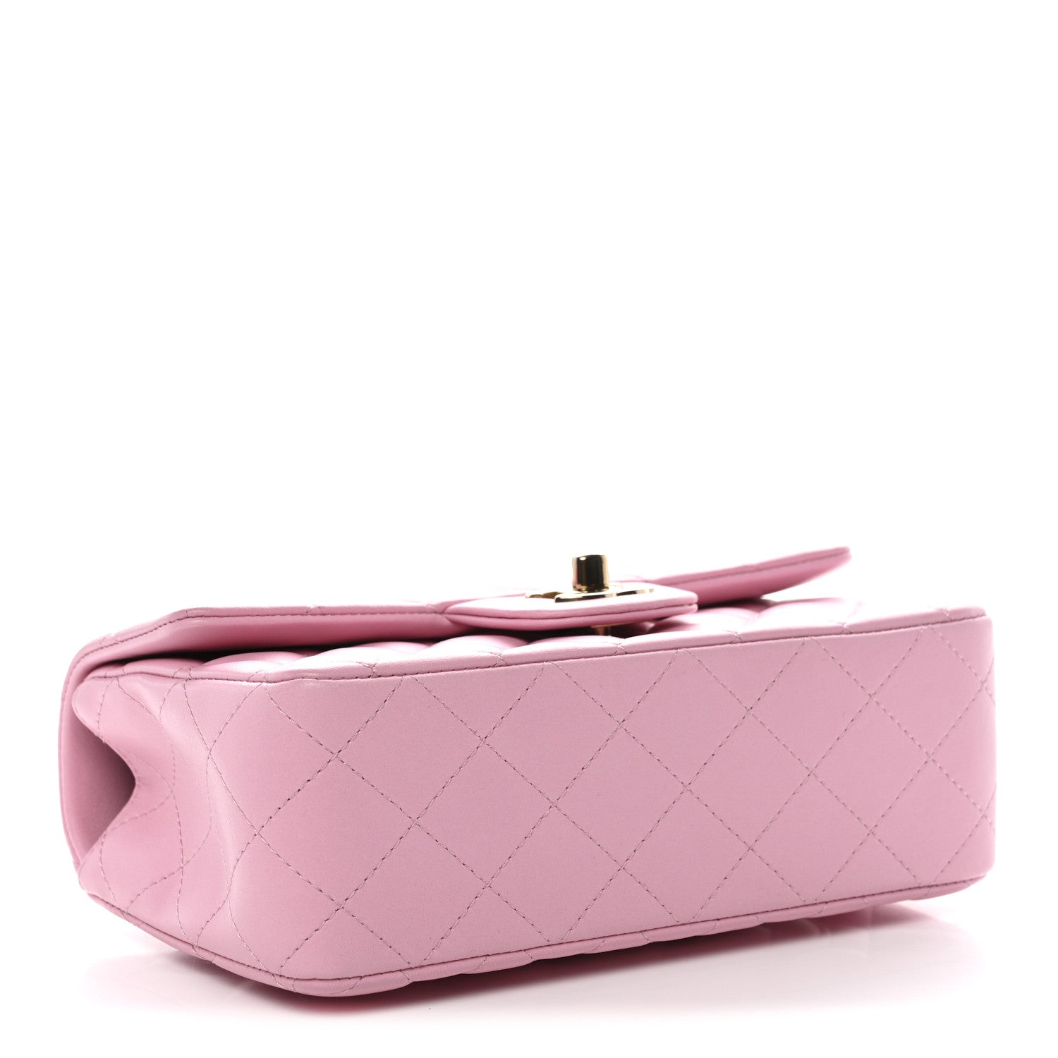 Chanel Lambskin Quilted Mini Top Handle Rectangular Flap Pink 4 of 10