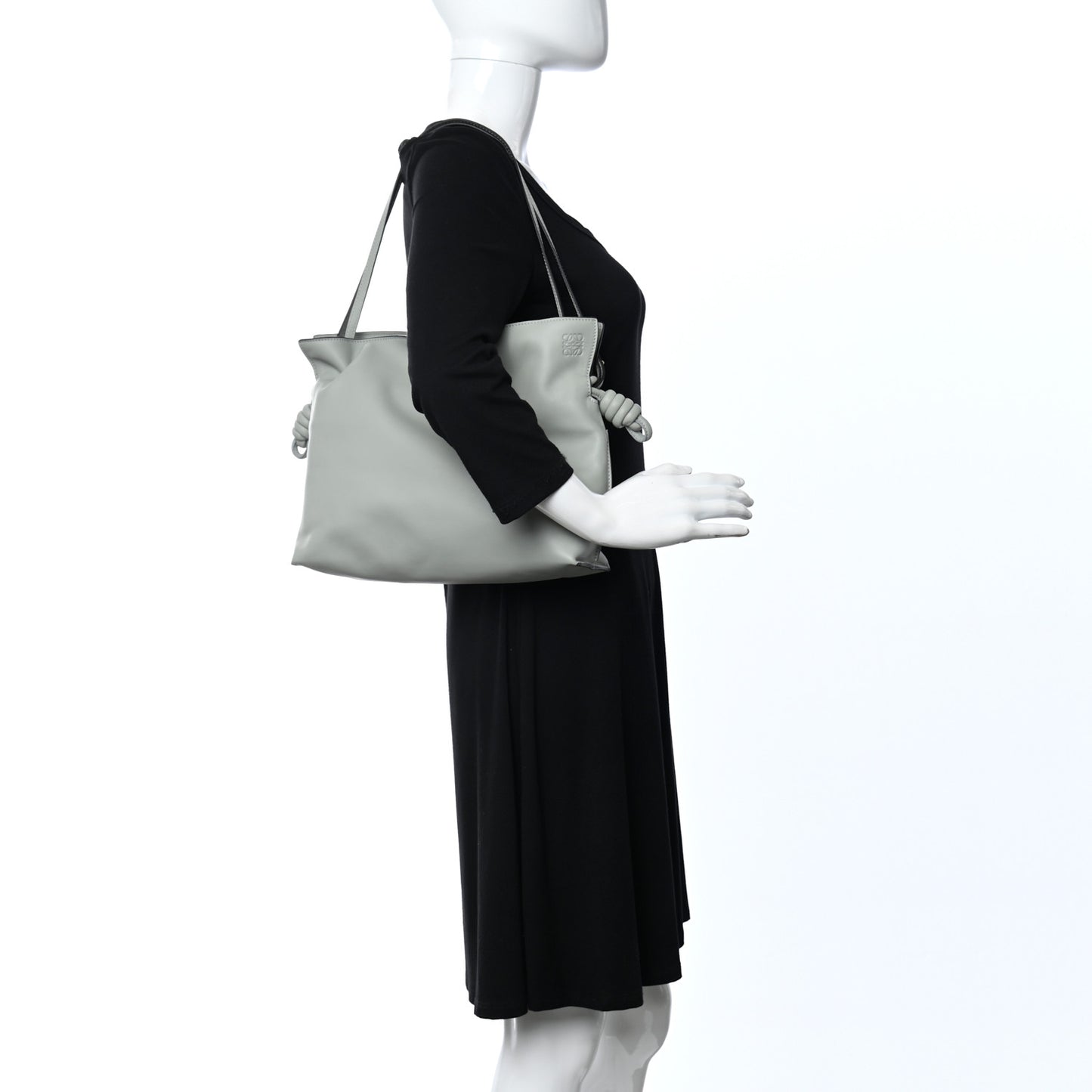 Calfskin Flamenco Knot Bag Grey