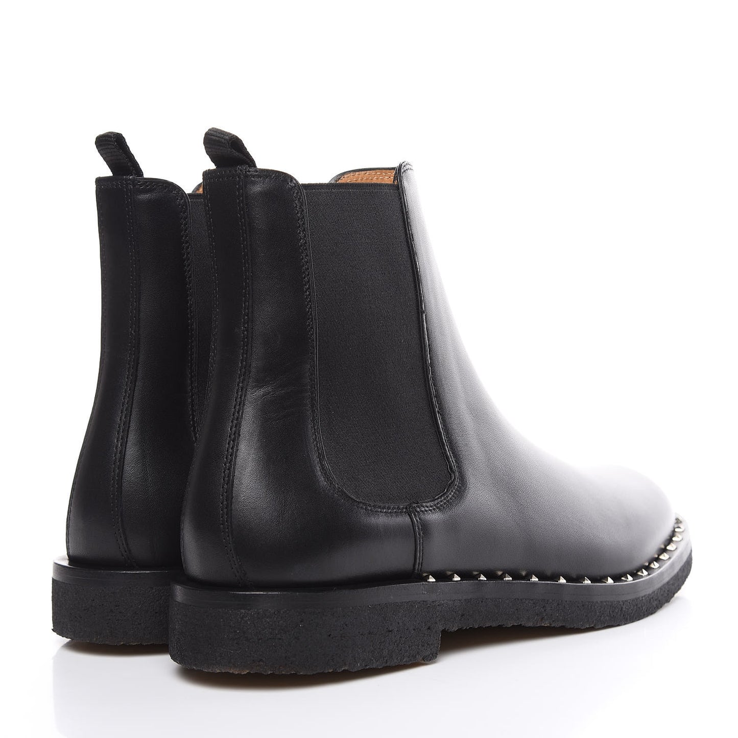 Calfskin Soul Rockstud Beatle Chelsea Ankle Boots 41 Black
