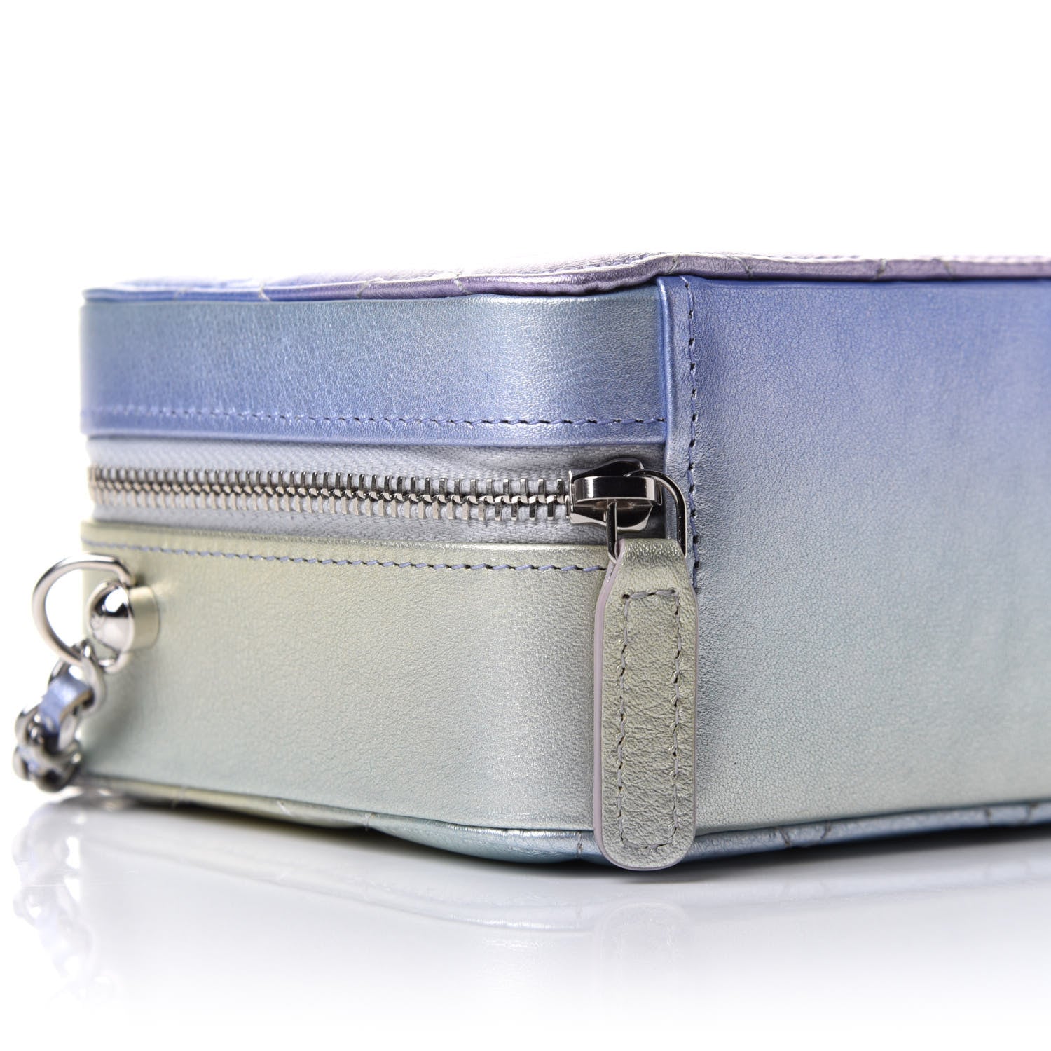 Chanel Gradient Metallic Calfskin Quilted Camera Bag Silver Blue Yellow Purple 8 of 10