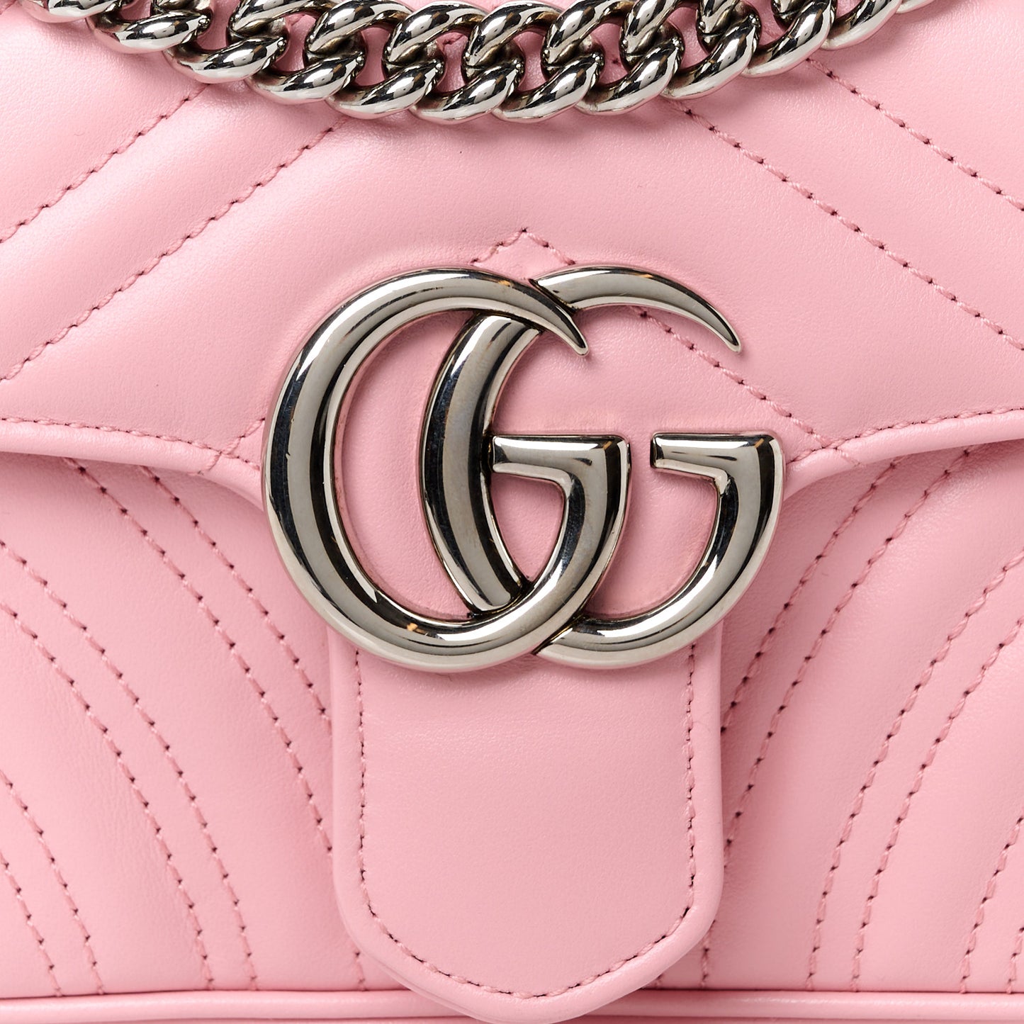 Calfskin Matelasse Mini GG Marmont Shoulder Bag Perfect Pink