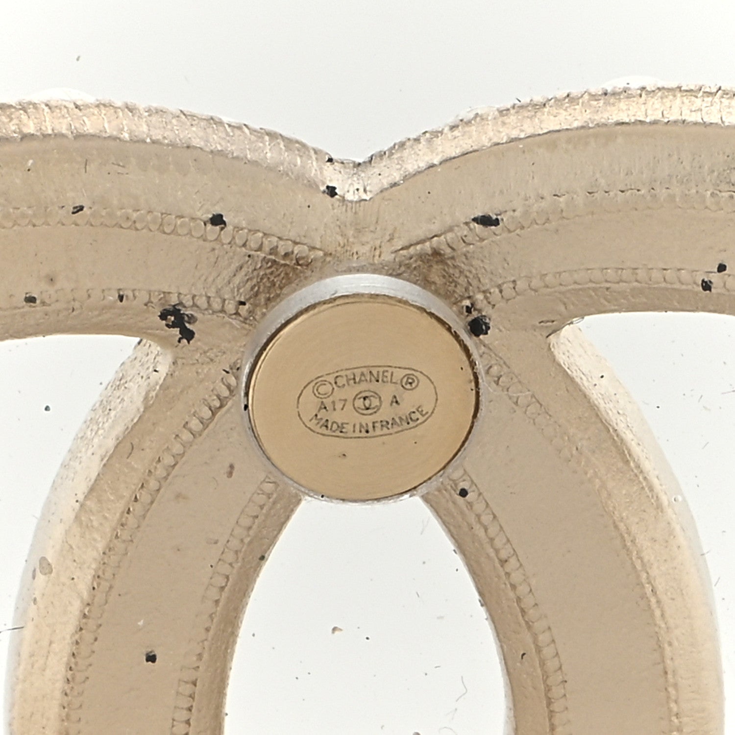 Chanel Lucite Pearl CC Cuff Light Gold 3 of 3