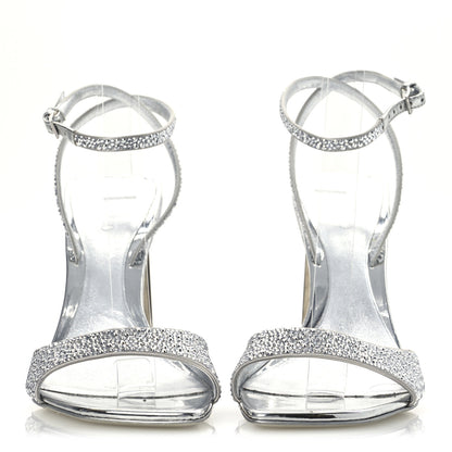 Valentino Garavani Crystal Embellished 90mm Sandals 38 Silver 3 of 16