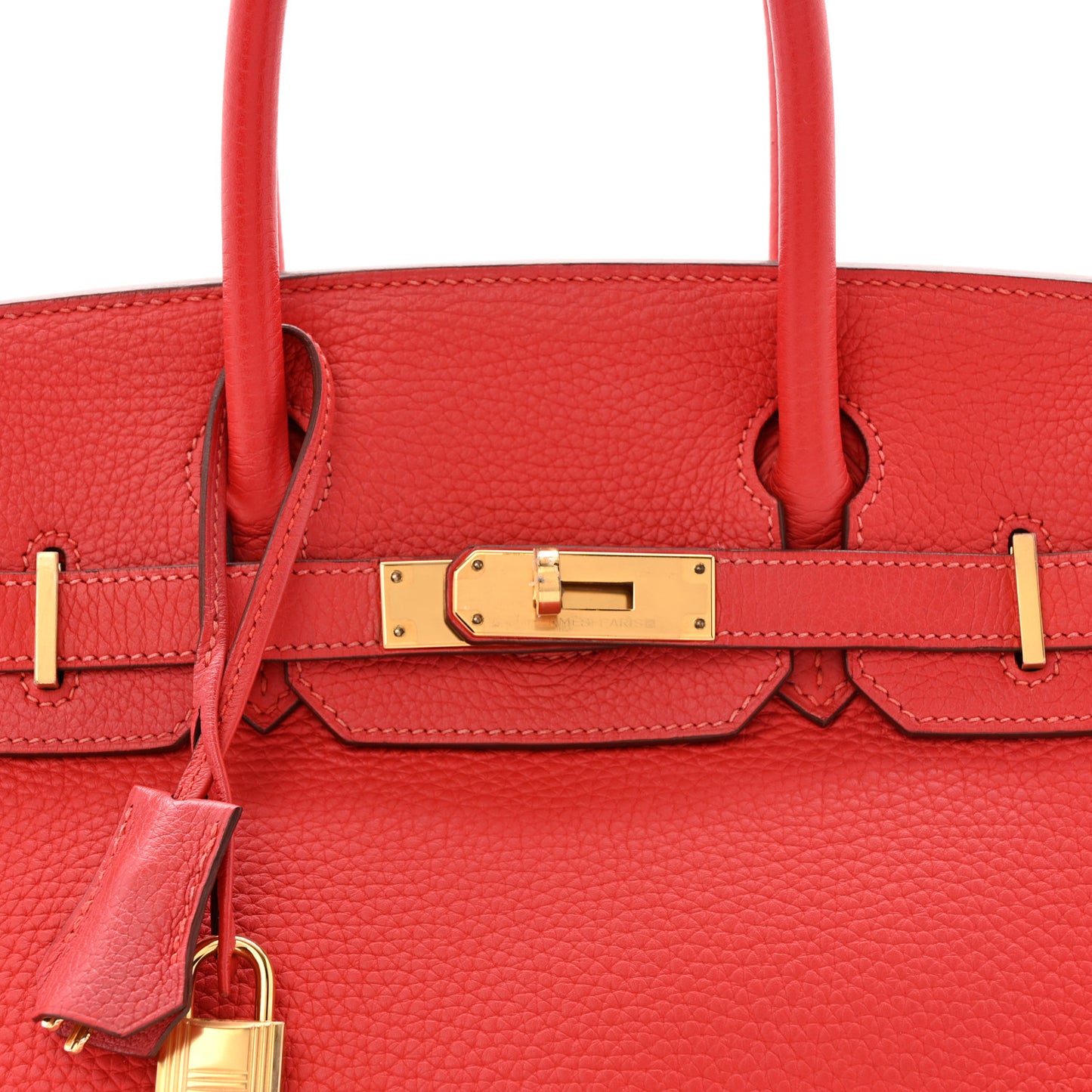 Taurillon Clemence Birkin 30 Rouge Tomate