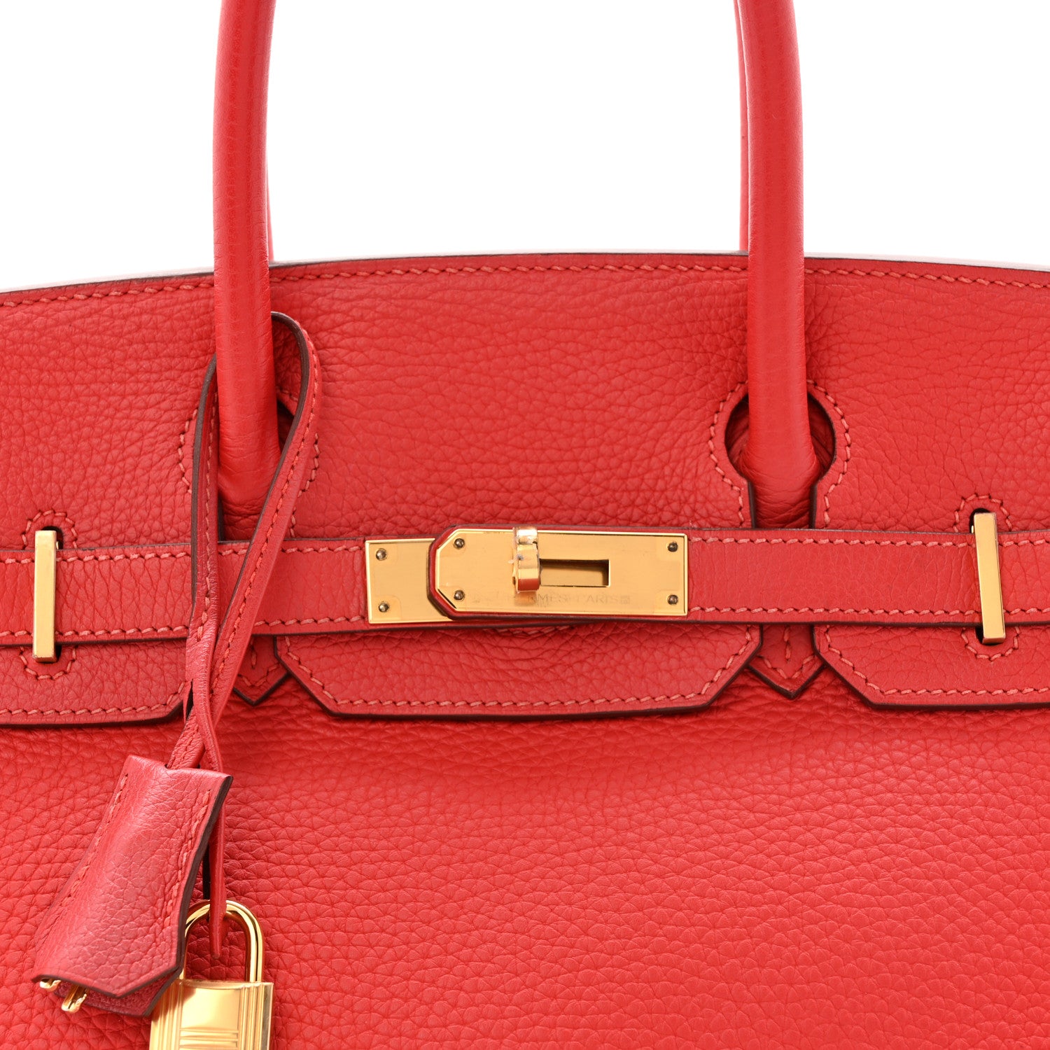 Hermes Taurillon Clemence Birkin 30 Rouge Tomate 8 of 14