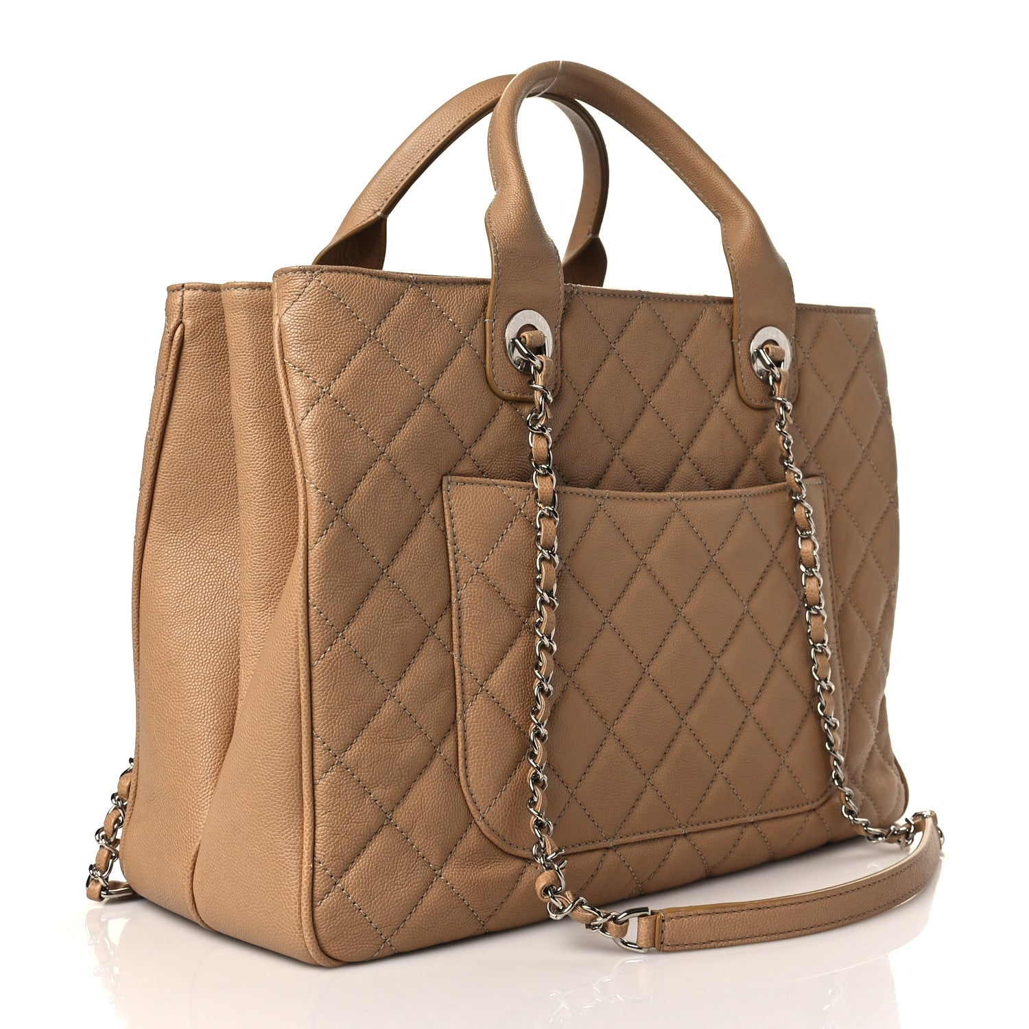 Chanel Caviar Quilted Large Urban Companion Top Handle Shopping Tote Beige 3 of 10