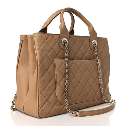 Chanel Caviar Quilted Large Urban Companion Top Handle Shopping Tote Beige 3 of 10