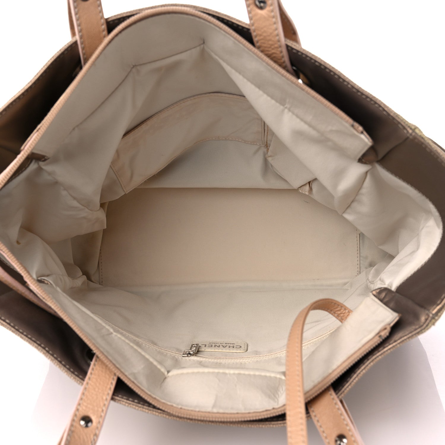 Chanel Metallic Coated Canvas Large Paris Biarritz Tote Gold 6 of 24