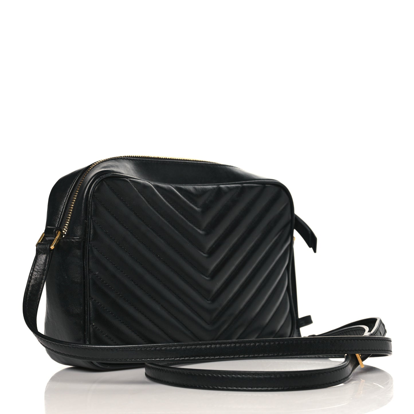 Calfskin Matelasse Monogram Lou Camera Bag Black