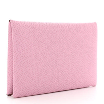 Hermes Epsom Calvi Card Case Mauve Sylvestre 2 of 8