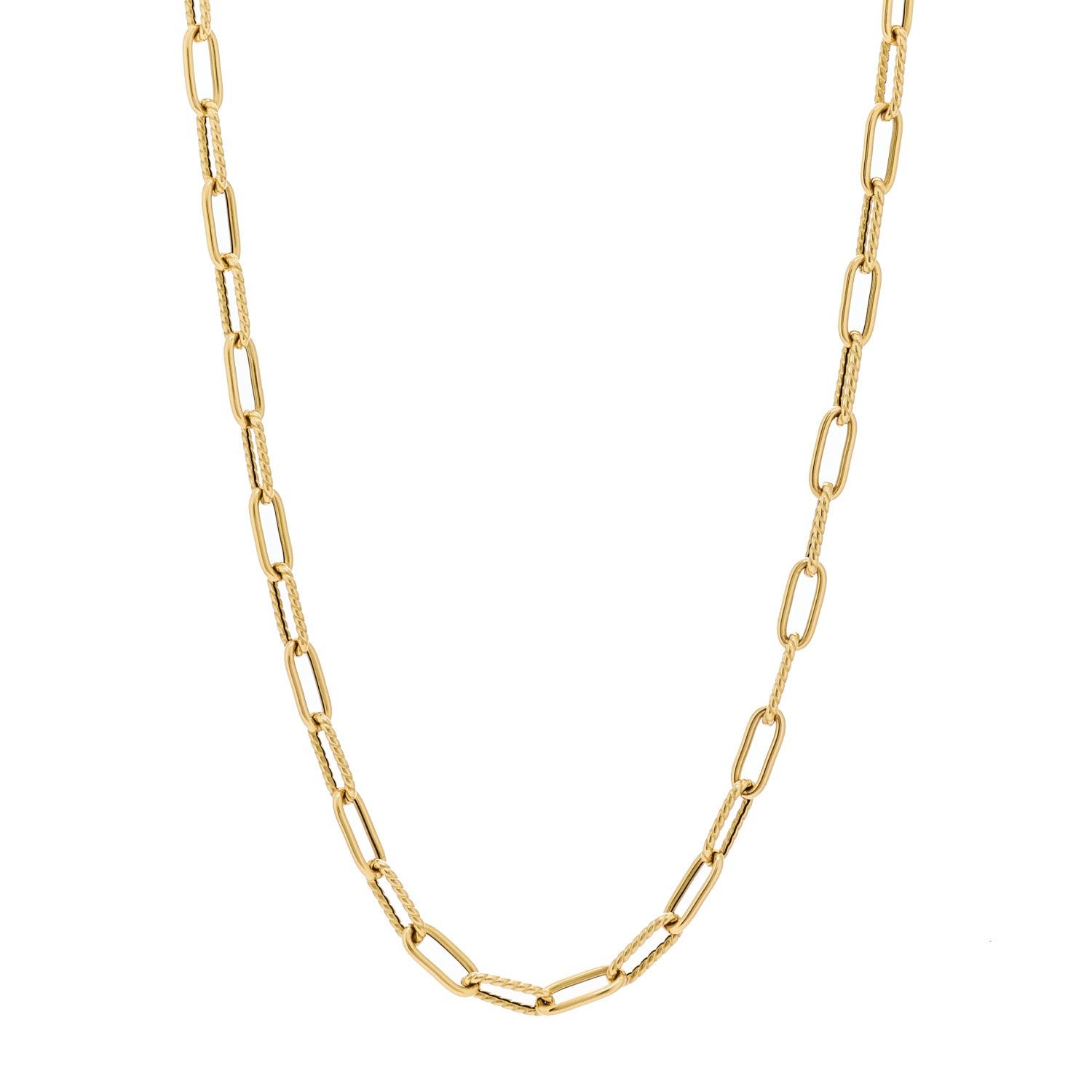 Roberto Coin 18K Yellow Polished and Fluted Paperclip Chain Necklace 1 of 5