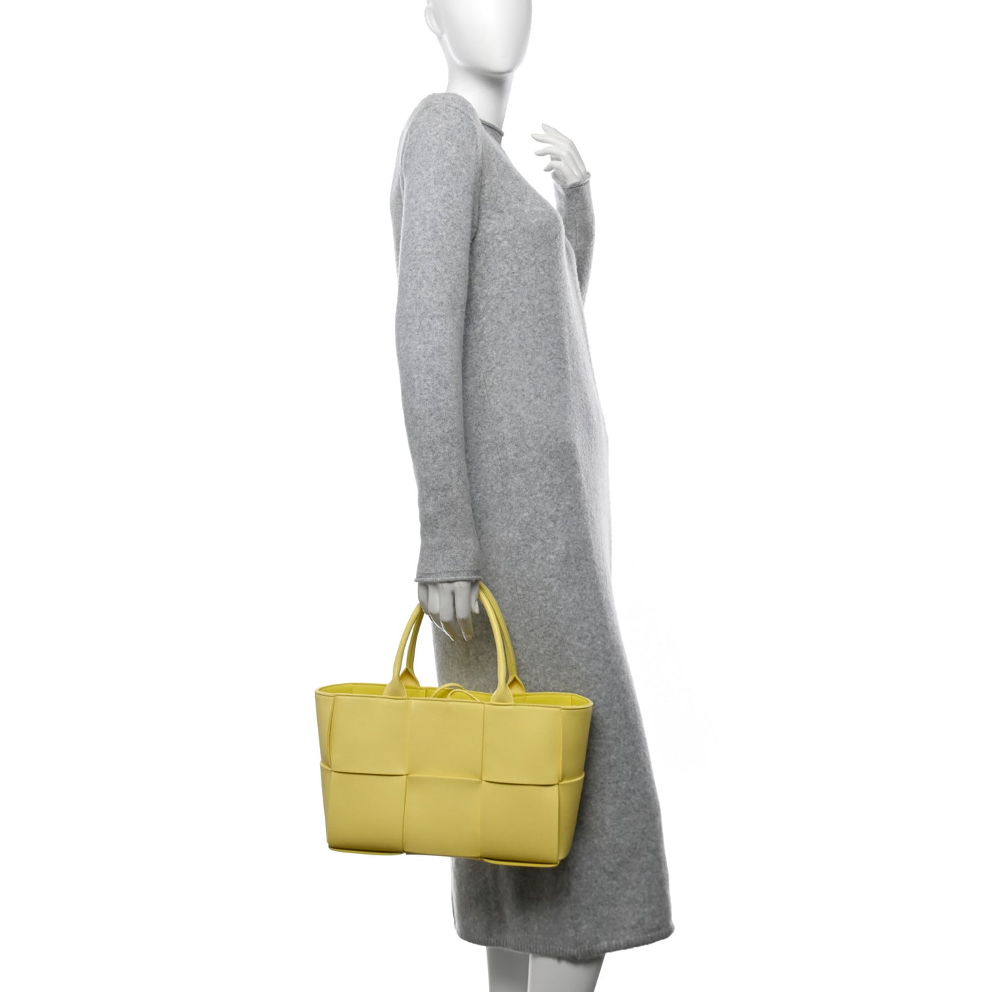 Calfskin Intreccio Small Arco Tote Sherbert