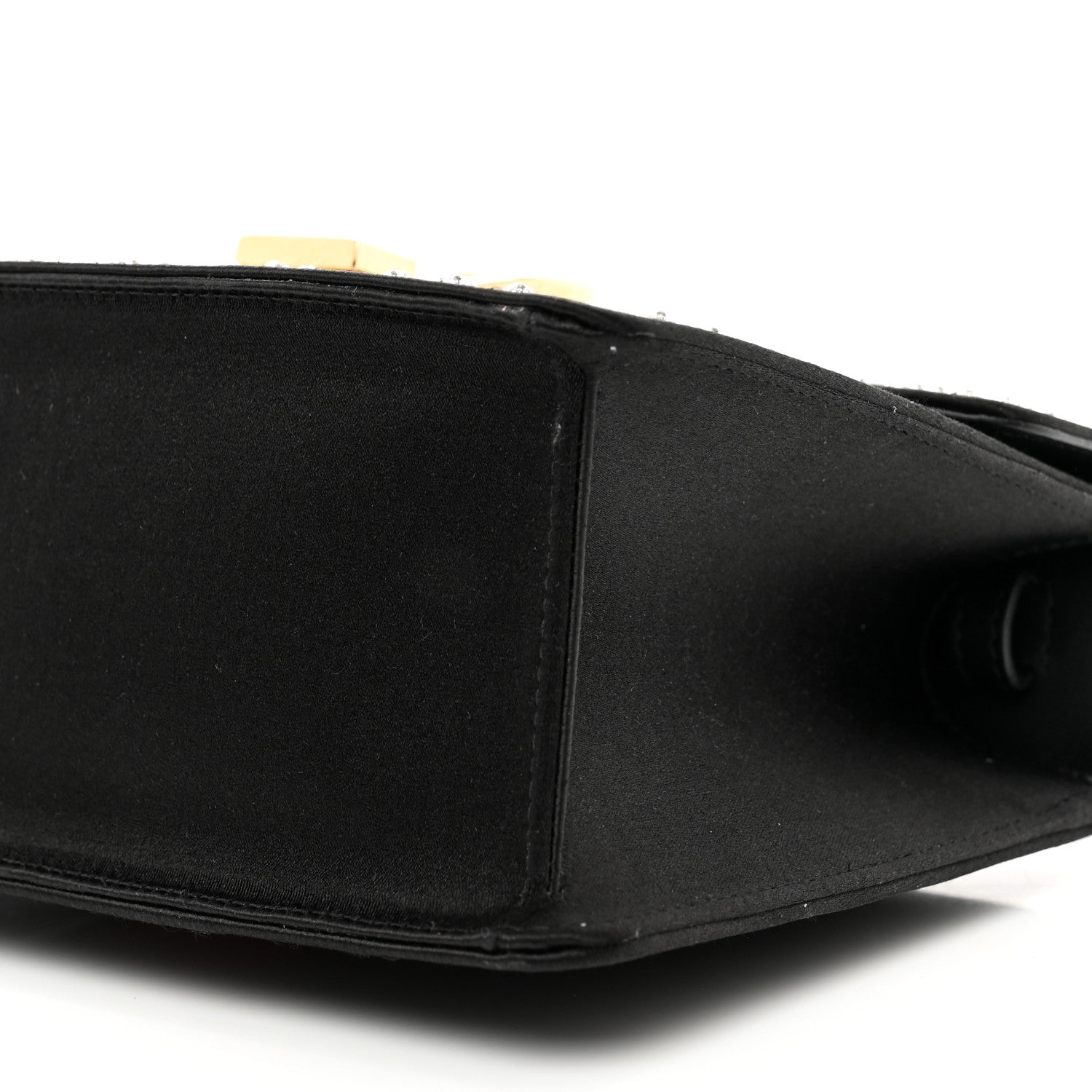 Gucci Satin Crystal Mini Sylvie Top Handle Bag Black 10 of 11