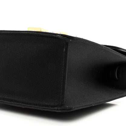 Gucci Satin Crystal Mini Sylvie Top Handle Bag Black 10 of 11