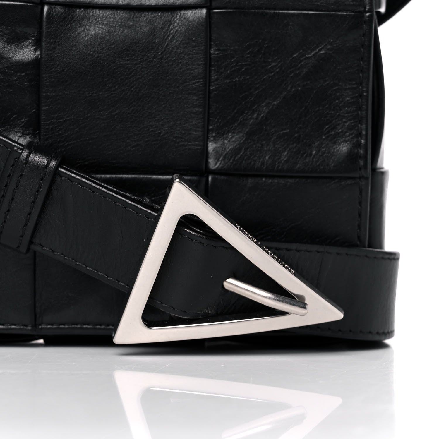 Bottega Veneta Paper Calfskin Maxi Intreccio Cassette Crossbody Bag Black 8 of 12