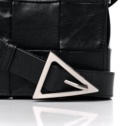 Bottega Veneta Paper Calfskin Maxi Intreccio Cassette Crossbody Bag Black 8 of 12