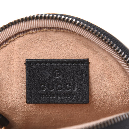 Gucci Calfskin Matelasse GG Marmont Round Coin Purse Black 6 of 9