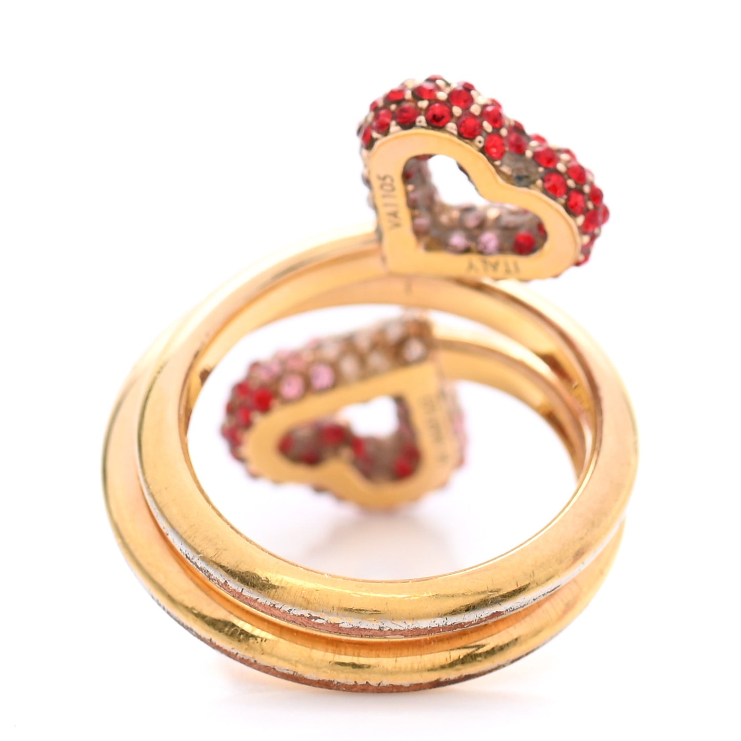 Swarovski LV and V Heart Strass Ring M Rose Gold