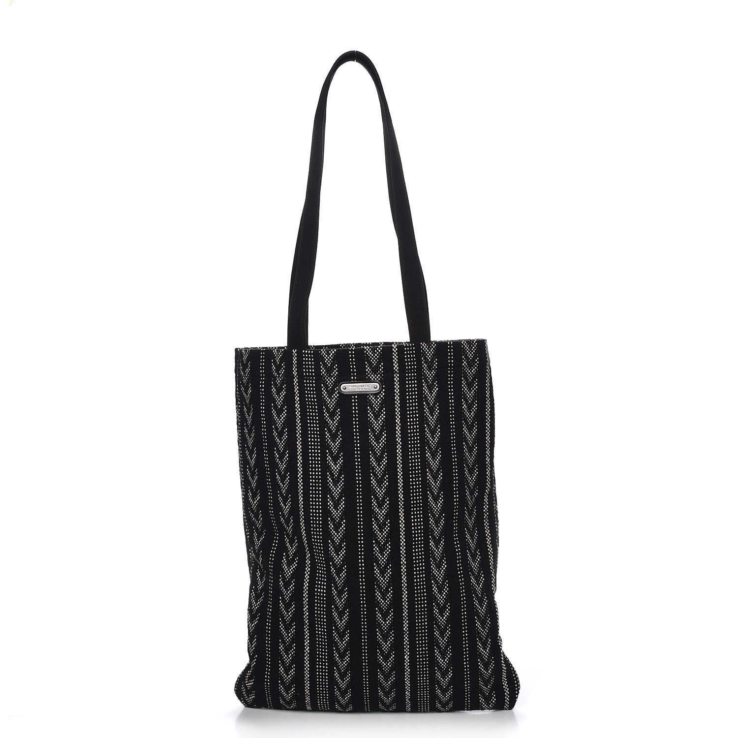 Saint Laurent Canvas Tote Black Ivory 1 of 7