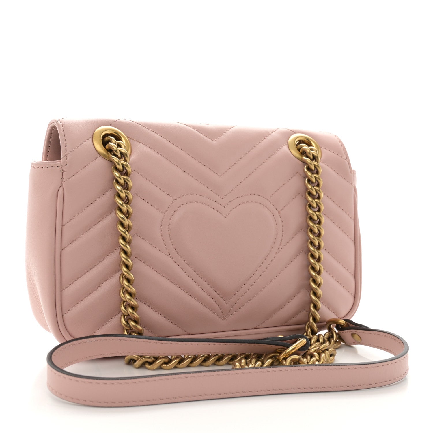 Gucci Calfskin Matelasse Mini GG Marmont Shoulder Bag Perfect Pink 3 of 15