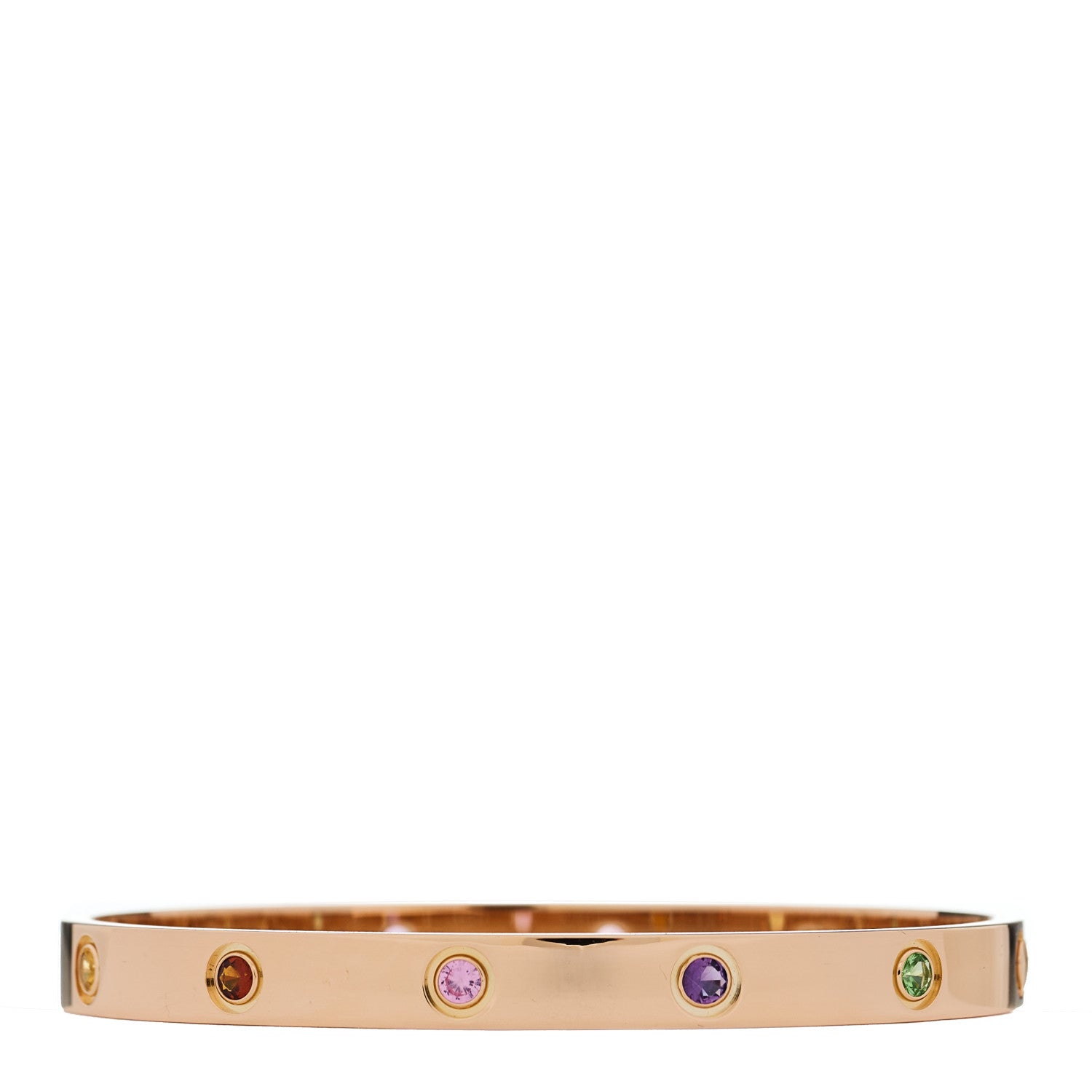 Cartier 18K Pink Gold Sapphire Garnet Amethyst LOVE Bracelet 18 3 of 11