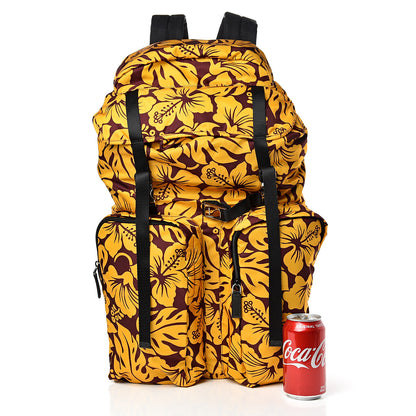 Prada Nylon Hibiscus Print Double Buckle Backpack Zafferano 2 of 12