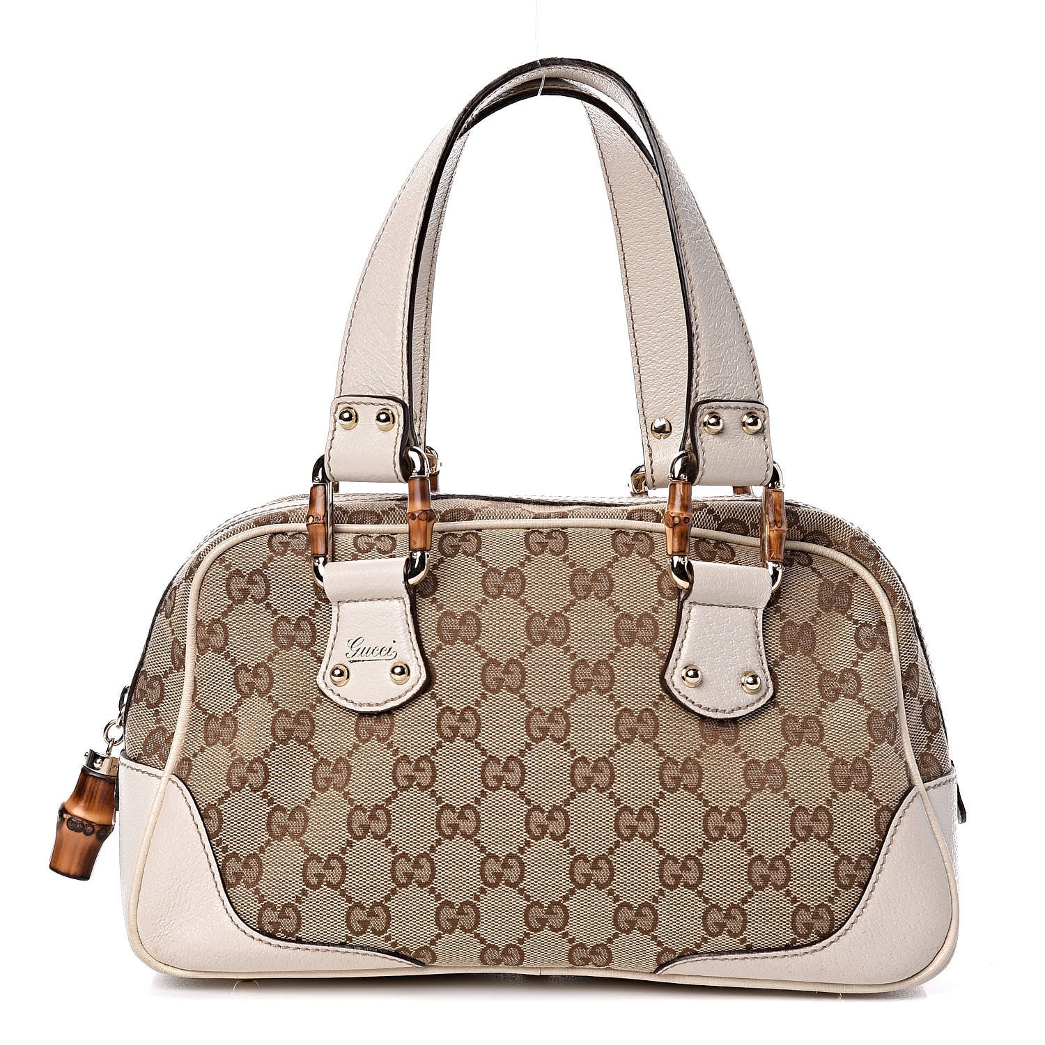 Gucci Monogram Bamboo Boston Off White 1 of 14