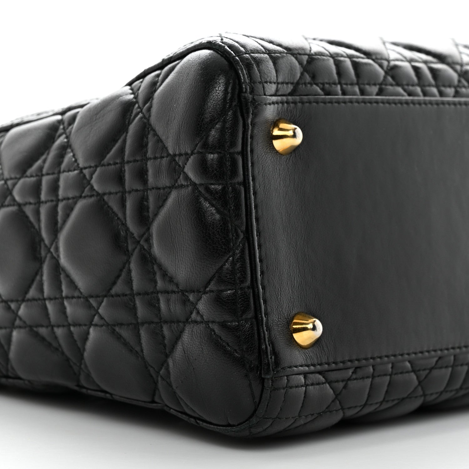 Christian Dior Lambskin Cannage Large Lady Dior Black 9 of 13